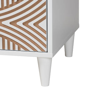 Baxton Studio Baxton Studio Louetta Coastal Dresser - Elegant 6-Drawer Storage with Carved Geometric Design SW8000-63D6D-6DW-White-Dresser