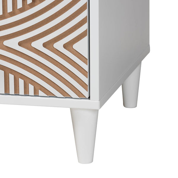 Baxton Studio Baxton Studio Louetta Coastal Dresser - Elegant 6-Drawer Storage with Carved Geometric Design SW8000-63D6D-6DW-White-Dresser