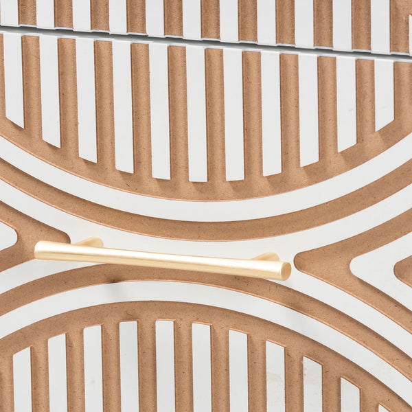 Baxton Studio Baxton Studio Louetta Nightstand - Coastal-Inspired Carved Design with Practical Storage Solution SW8000-63NS2D-2DW-White-Nightstand