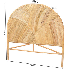 bali & pari Seana Bohemian Honey Rattan Queen Size Standalone Headboard