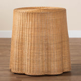 bali & pari Palm Bohemian Honey Scallop Rattan End Table