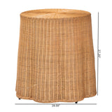 bali & pari Palm Bohemian Honey Scallop Rattan End Table