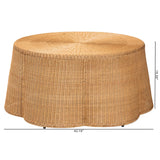 bali & pari Palm Bohemian Honey Scallop Rattan Coffee Table