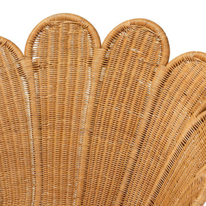Baxton Studio bali Blossom Bohemian Rattan Accent Chair - Handcrafted Flower Design for Cozy Living Spaces Blossom-Light Honey Rattan-CC