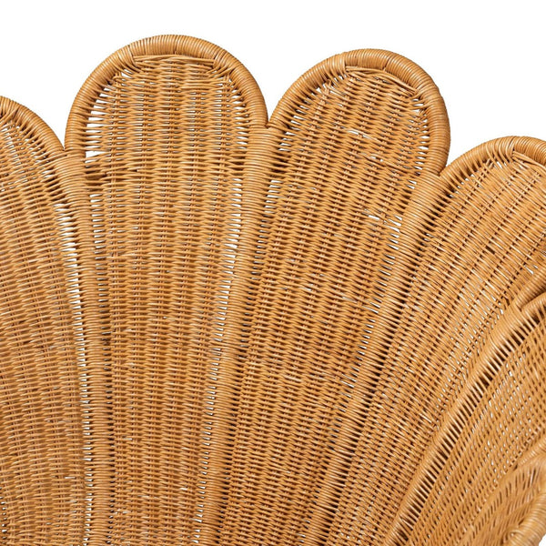 Baxton Studio bali Blossom Bohemian Rattan Accent Chair - Handcrafted Flower Design for Cozy Living Spaces Blossom-Light Honey Rattan-CC