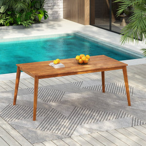 English Elm Christopher Knight Home® - Acacia Natural Grain Outdoor Dining Table — Solid Acacia Wood, Easy Assembly, Weather-Savvy Design N776P286348B