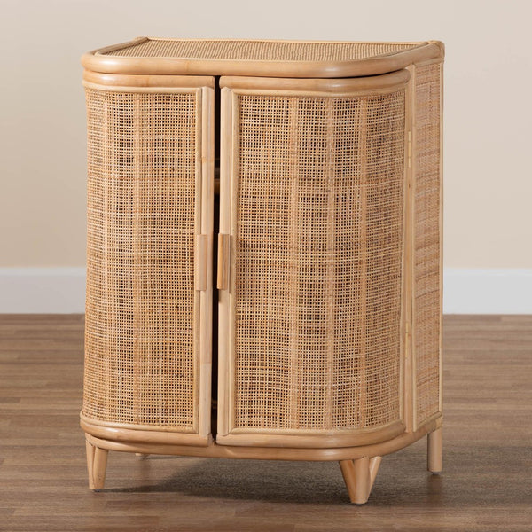 Baxton Studio bali Yanka Bohemian Rattan Storage Cabinet – Handcrafted, Stylish, and Versatile Organizer for Any Room WS 017-Natural Rattan-Large-Cabinet