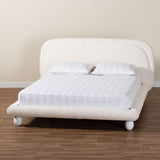 Baxton Studio Eladio Modern Luxe Ivory Boucle Fabric Queen Size Bed