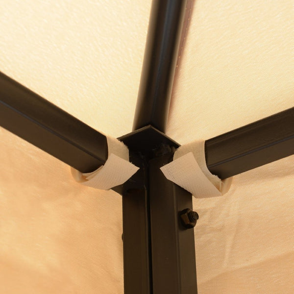 English Elm Outsunny 10' X 10' Durable Patio Gazebo With Corner Shelves, Netting & Vented Roof For Outdoor Relaxing W2225P174253-GIGA