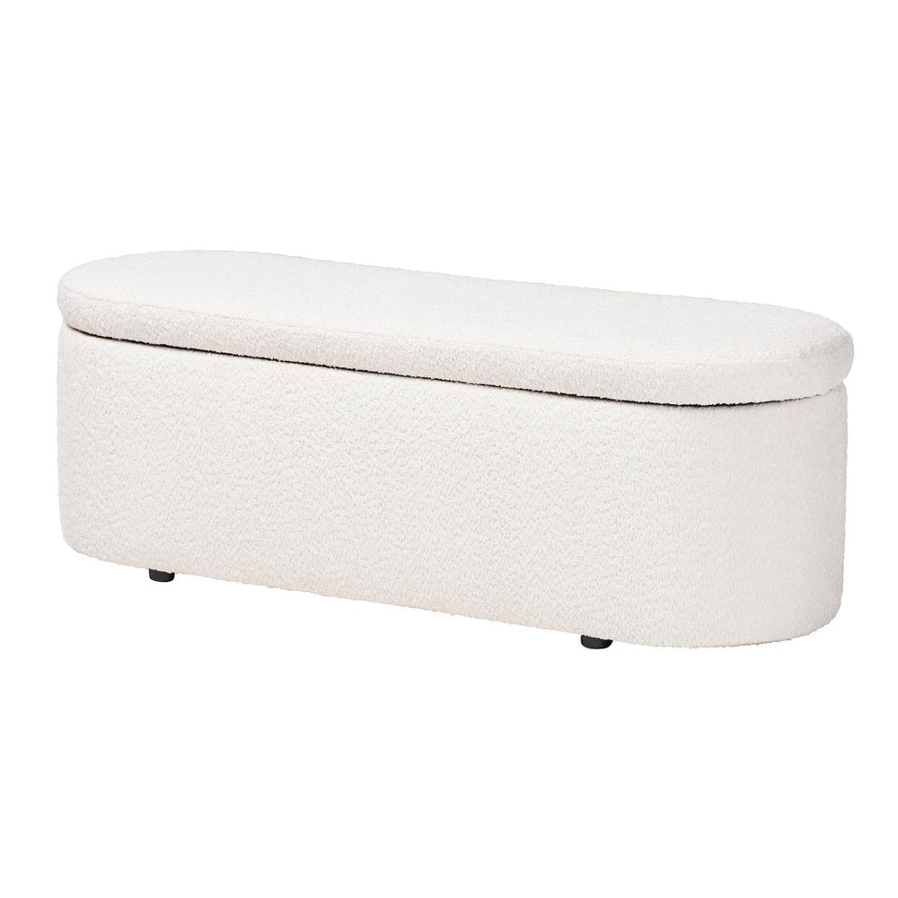 Baxton Studio Baxton Studio Lavina Plush Teddy-Bear Storage Bench - Modern Accent with Hidden Compartment & Comfort BBT3212.11 A2-White-Bench