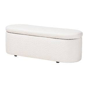 Baxton Studio Baxton Studio Lavina Plush Teddy-Bear Storage Bench - Modern Accent with Hidden Compartment & Comfort BBT3212.11 A2-White-Bench