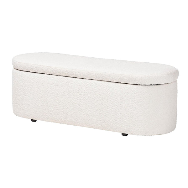 Baxton Studio Baxton Studio Lavina Plush Teddy-Bear Storage Bench - Modern Accent with Hidden Compartment & Comfort BBT3212.11 A2-White-Bench