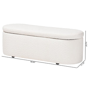 Baxton Studio Baxton Studio Lavina Plush Teddy-Bear Storage Bench - Modern Accent with Hidden Compartment & Comfort BBT3212.11 A2-White-Bench