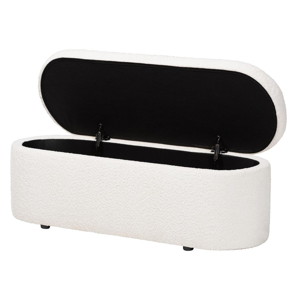 Baxton Studio Baxton Studio Lavina Plush Teddy-Bear Storage Bench - Modern Accent with Hidden Compartment & Comfort BBT3212.11 A2-White-Bench
