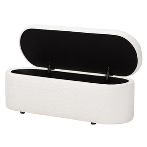 Baxton Studio Baxton Studio Lavina Plush Teddy-Bear Storage Bench - Modern Accent with Hidden Compartment & Comfort BBT3212.11 A2-White-Bench
