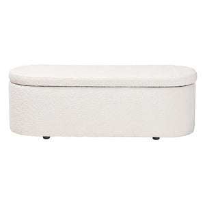 Baxton Studio Baxton Studio Lavina Plush Teddy-Bear Storage Bench - Modern Accent with Hidden Compartment & Comfort BBT3212.11 A2-White-Bench