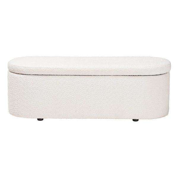 Baxton Studio Baxton Studio Lavina Plush Teddy-Bear Storage Bench - Modern Accent with Hidden Compartment & Comfort BBT3212.11 A2-White-Bench