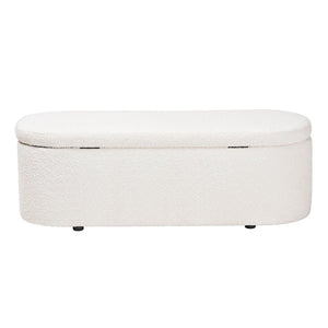 Baxton Studio Baxton Studio Lavina Plush Teddy-Bear Storage Bench - Modern Accent with Hidden Compartment & Comfort BBT3212.11 A2-White-Bench