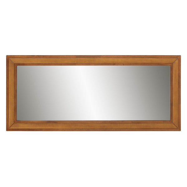 Baxton Studio Baxton Studio Rowanne Mid-Century Modern Wall Mirror in Walnut Brown with Rattan Detailing - 70.9" H BBTM32 A1-Rattan/Walnut-Mirror