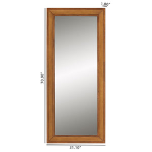Baxton Studio Baxton Studio Rowanne Mid-Century Modern Wall Mirror in Walnut Brown with Rattan Detailing - 70.9" H BBTM32 A1-Rattan/Walnut-Mirror