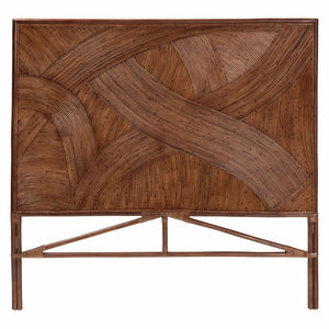 Baxton Studio bali Bohemian Dark Brown Rattan Standalone Headboard – Artisan Crafted for Serene Bedroom Style Elettra King WS039-B-Dark Brown Rattan-King-HB