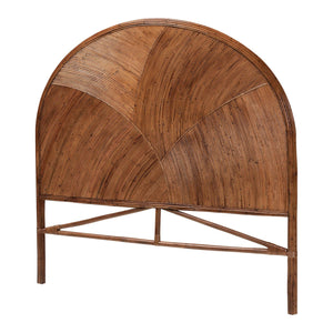 bali & pari Seana Bohemian Dark Brown Rattan Queen Size Standalone Headboard