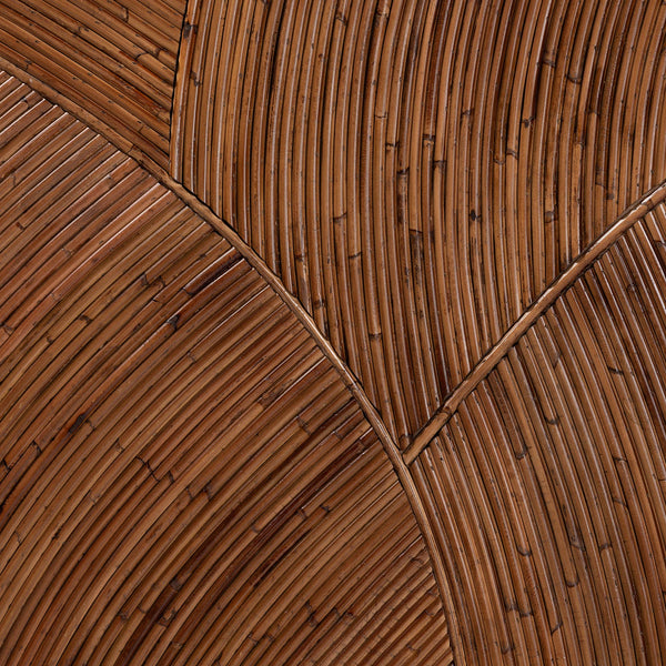 bali & pari Seana Bohemian Dark Brown Rattan Queen Size Standalone Headboard