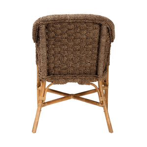 Baxton Studio bali Bohemian Natural Seagrass & Rattan Arm Chair – Ergonomic Comfort for Coastal & Eclectic Spaces SC661SG-Luis-Light Brown Seagrass-CC