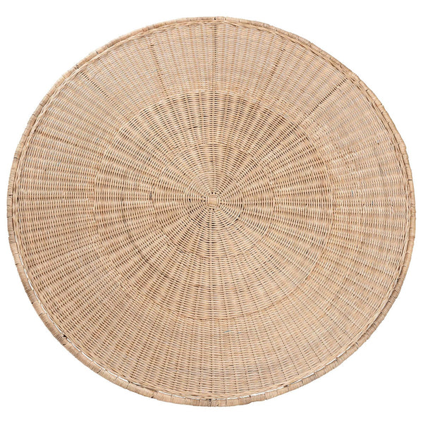Baxton Studio Bali Liam 5-Piece Rattan Dining Set - Handwoven Boho-Coastal Round Table & Cushioned Chairs Liam-Light Honey Rattan-5PC Dining Set