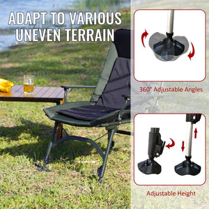 English Elm Camping Lounge Chair - Portable Folding Recliner With Adjustable Backrest For Ultimate Comfort Outdoors P1 W241106338-GIGA