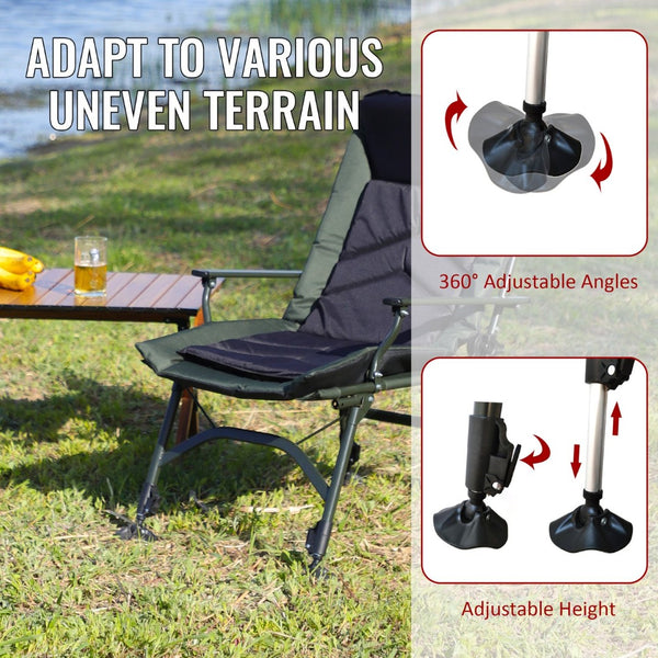 English Elm Camping Lounge Chair - Portable Folding Recliner With Adjustable Backrest For Ultimate Comfort Outdoors P1 W241106338-GIGA