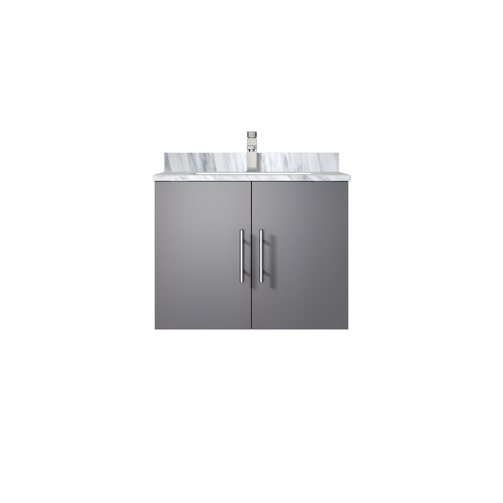 English Elm Dark Grey Bath Vanity With Carrara Marble Top, Soft-Close Cabinet & Chrome Faucet For Small Spaces B2731P258554