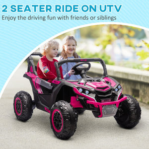 English Elm Aosom 12v Electric Kids Ride on Utv with Remote Control Suspension and Music System Pink W2225P229517