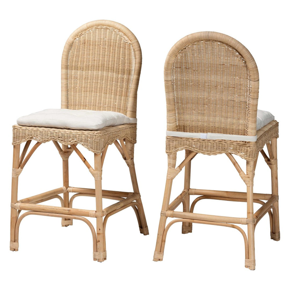 Baxton Studio bali Bilu Bohemian Natural Rattan Counter Stool Set - Handcrafted, Cozy, & Chic for Your Home DC829-CB-Bilu-Light Honey Rattan-Counter Stool