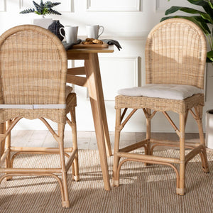 Baxton Studio bali Bilu Bohemian Natural Rattan Counter Stool Set - Handcrafted, Cozy, & Chic for Your Home DC829-CB-Bilu-Light Honey Rattan-Counter Stool