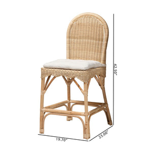 Baxton Studio bali Bilu Bohemian Natural Rattan Counter Stool Set - Handcrafted, Cozy, & Chic for Your Home DC829-CB-Bilu-Light Honey Rattan-Counter Stool