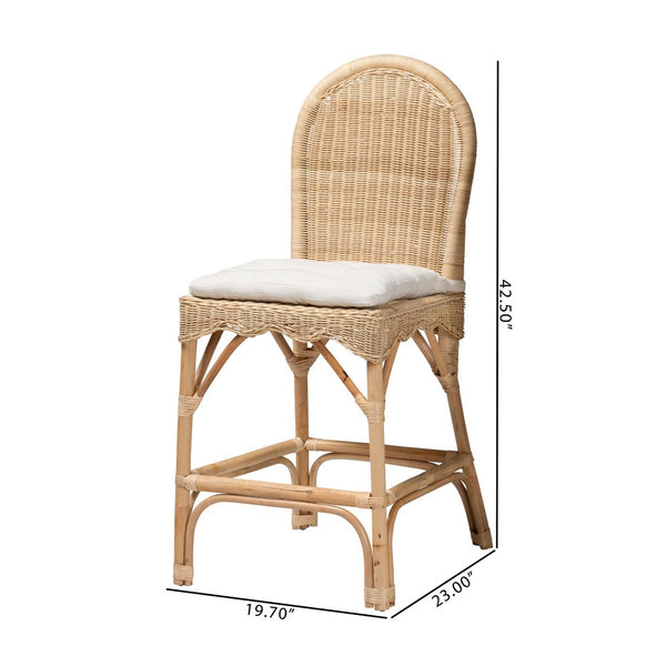Baxton Studio bali Bilu Bohemian Natural Rattan Counter Stool Set - Handcrafted, Cozy, & Chic for Your Home DC829-CB-Bilu-Light Honey Rattan-Counter Stool