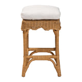 bali & pari Muy Bohemian Scallop Honey Rattan Counter Stool