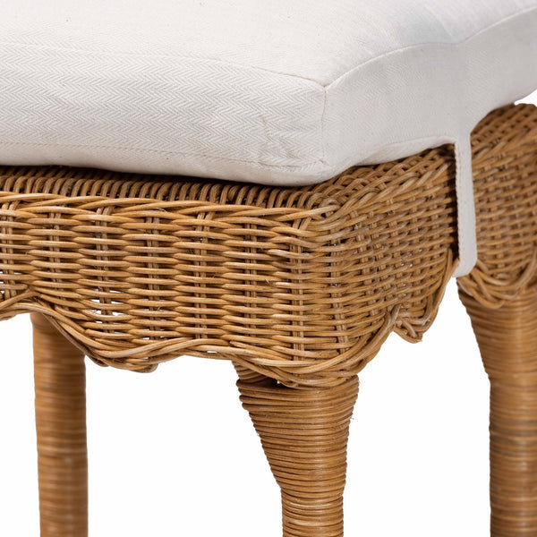 Baxton Studio bali Muy Bohemian Scallop Rattan Counter Stool - Handcrafted Comfort for Coastal & Rustic Spaces DC0899-A-Muy-Honey Rattan-Counter Stool