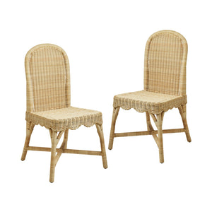 Chelsea House Linton Handwoven Wicker Chairs Set Of 2 — Scalloped Skirt, Rounded Back, Indoor/Patio Charm, 275 Lb 13663606