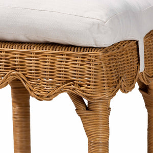 Baxton Studio bali Muy Bohemian Scallop Honey Rattan Bar Stool - Handcrafted Comfort for Your Kitchen or Patio DC0899-B-Muy-Honey Rattan-Bar Stool
