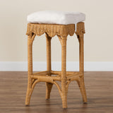 bali & pari Muy Bohemian Scallop Honey Rattan Bar Stool