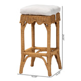 bali & pari Muy Bohemian Scallop Honey Rattan Bar Stool