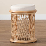 bali & pari Junius Bohemian Natural Rattan Ottoman Footstool