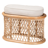 bali & pari Ladonna Bohemian Natural Rattan Ottoman Footstool