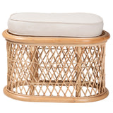 bali & pari Ladonna Bohemian Natural Rattan Ottoman Footstool