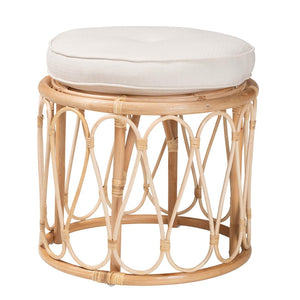 Baxton Studio bali Hachiro Artisan Bohemian Rattan Ottoman Footstool - Stylish, Handcrafted Accent for Your Home WS073-Natural Rattan-Stool