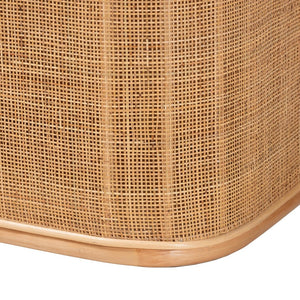 Baxton Studio bali Ishana Bohemian Rattan Storage Bench with Removable Cushion - Stylish & Practical Home Storage Solution WS075/Open Square-Natural Rattan-Bench