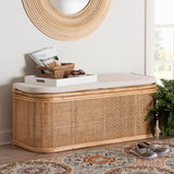 bali & pari Ishana Bohemian Natural Rattan Storage Bench