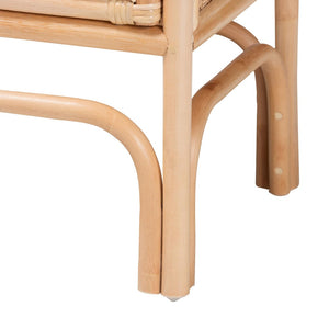 Baxton Studio bali Bali Carabella Bohemian Rattan Nightstand - Handcrafted 1-Drawer Accent for Rustic & Coastal Decor WS066-Natural Rattan-NS